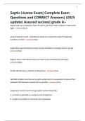 Septic License Exam&vert; Complete Exam Questions and CORRECT Answers&vert; &lpar;2025 update&rpar; Assured success&vert; grade A&plus;