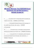 MN Salon Manager Exam 2025&sol;2026 &vert; 150&plus; Verified Questions & Answers &vert; Licensing&comma; Sanitation&comma; Cosmetology Law&comma; Salon Operations