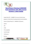 Neuro Exam 3 Nursing 4 &vert; 100&plus; Verified Q&A on CP&comma; MS&comma; SCI&comma; ALS&comma; PD & More &ndash; 2025&sol;2026