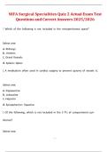NIFA Surgical Specialties Quiz 2 &ndash; Actual Exam Test Questions and Correct Answers &lpar;2025&sol;2026&rpar;