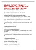 PATHOPHYSIOLOGY - TEST 1 QUESTIONS WITH CORRECT ANSWERS 2025-2026&period;