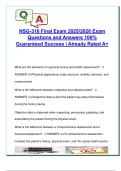 NSG 316 Final Exam &vert; 100&plus; Comprehensive Q&A &vert; Health Assessment&comma; Pain&comma; Neuro&comma; GI&comma; Musculoskeletal