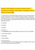 Pearson VUE Property Insurance Practice Exam 1 &ndash; Commercial Property Coinsurance&comma; Coverage Limits & Flood Insurance Q&A&period;pdf