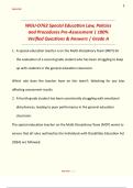 Special Education Law&comma; Policies and Procedures &lpar;D762&rpar; &ndash; Western Governors University &ndash; Pre-Assessment with Verified Questions and Answers
