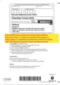 Actual 2025 Pearson Edexcel In GCE History 9HI0&sol;31 Advanced Paper 3&colon; Themes in breadth with aspects in depth Option 31&colon; Rebellion and disorder under the Tudors&comma; 1485&ndash;1603 Merged Question Paper and Mark scheme