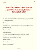 Final ANZCA Exam 100&percnt; Verified  Questions & Answers &vert; Grade A &vert;  Latest 2026&sol;2027 