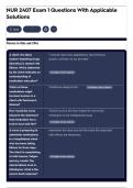 NUR 2407 Exam 1 Questions With Applicable Solutions