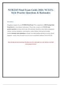NUR2243 Final Exam Review 2026&colon; NCLEX-Style Questions & Answers
