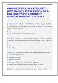 OHIO MPJE SULLIVAN EXAM SET &lpar;TEST BANK&rpar;&period; LATEST EDITION 2025-2026&period; QUESTIONS & CORRECT VERIFIED ANSWERS&period; GRADED A