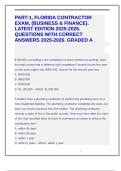 PART-1&comma; FLORIDA CONTRACTOR EXAM&comma; &lpar;BUSINESS & FINANCE&rpar;&period; LATEST EDITION 2025-2026&period; QUESTIONS WITH CORRECT ANSWERS 2025-2026&period; GRADED A