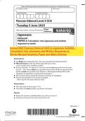 Actual 2025 Pearson Edexcel GCE In Japanese 9JA0&sol;02 &colon; Translation into Japanese and Written Response to Works Merged Question Paper and Mark Scheme