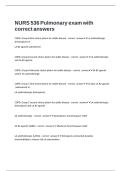 NURS 536 Pulmonary exam with correct answers
