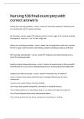 Nursing 536 final exam prep with correct answers