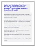 Safety and Sanitation Final Exam Review&period; Questions and Correct Answers&period; Latest Edition 2025-2026&period; Questions&period; Graded A