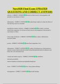 Nurs1020 Final Exam UPDATED  QUESTIONS AND CORRECT ANSWERS