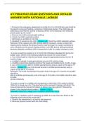 ATI PEDIATRICS EXAM QUESTIONS AND DETAILED ANSWERS WITH RATIONALE &vert; AGRADE