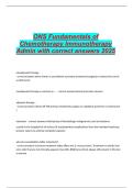 ONS Fundamentals of Chemotherapy Immunotherapy Admin with correct answers 2025
