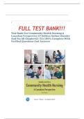 Test Bank For Community Health Nursing:A Canadian Perspective 6th Edition Author:Stamler And Yiu All Chapters{1-33} 100% Complete With Verified Questions And Answers