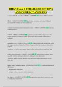 OH&S Exam 1 UPDATED QUESTIONS  AND CORRECT ANSWERS