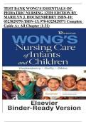 Wong&rsquo;s Essentials of Pediatric Nursing &ndash; 12th Edition by Marilyn J&period; Hockenberry &vert; Complete Test Bank &lpar;Chapters 1&ndash;31&rpar; with Answers