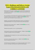 WGU- Healthcare and Delivery Systems  Exam UPDATED QUESTIONS AND  CORRECT ANSWERS