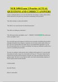 NUR 3490 Exam 2 Practice ACTUAL  QUESTIONS AND CORRECT ANSWERS