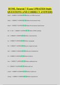 HTML Tutorial 7 Exam UPDATED Study  QUESTIONS AND CORRECT ANSWERS