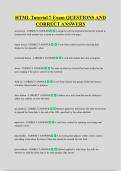 HTML Tutorial 7 Exam QUESTIONS AND  CORRECT ANSWERS