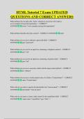 HTML Tutorial 7 Exam UPDATED  QUESTIONS AND CORRECT ANSWERS