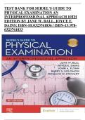 Seidel&rsquo;s Guide to Physical Examination&colon; An Interprofessional Approach &ndash; 10th Edition by Jane W&period; Ball & Joyce E&period; Dains &vert; Complete Test Bank with Answers
