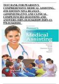 Pearson&rsquo;s Comprehensive Medical Assisting &ndash; 4th Edition by Nina Beaman &vert; Complete Test Bank with Answers &lpar;Administrative & Clinical Competencies&rpar;