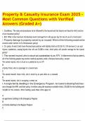 Property & Casualty Insurance Exam 2025 &ndash; Most Common Questions with Verified Answers &lpar;Graded A&plus;&rpar;&period;pdf