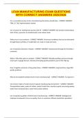 LEAN MANUFACTURING EXAM QUESTIONS WITH CORRECT ANSWERS 2025&sol;2026