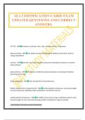 AEA CERTIFICATION CARDS EXAM UPDATED QUESTIONS AND CORRECT ANSWERS&period;AEA CERTIFICATION CARDS EXAM UPDATED QUESTIONS AND CORRECT ANSWERS&period;