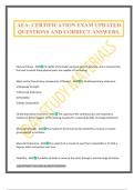 AEA&colon; CERTIFICATION EXAM UPDATED QUESTIONS AND CORRECT ANSWERS&period;