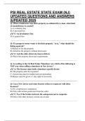 PSI REAL ESTATE STATE EXAM (NJ) UPDATED QUESTIONS AND ANSWERS |UPDATED 2025