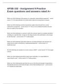AFSB 152 - Assignment 9 Practice Exam questions and answers rated A&plus;