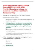ACHE Board of Governors &lpar;BOG&rpar; Exam 2025&sol;2026 with 100&percnt; Verified Questions & Accurate Answers &vert; Certified Healthcare Executive P