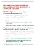 AHIP MEDICARE ADVANTAGE EXAM 2025&sol;2026 &vert; 60 VERIFIED QUESTIONS & ACCURATE ANSWERS
