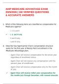 AHIP MEDICARE ADVANTAGE EXAM 2025&sol;2026 &vert; 160 VERIFIED QUESTIONS & ACCURATE ANSWERS