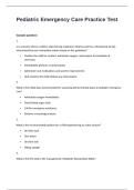 Pediatric Emergency Care Practice Test