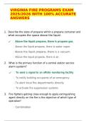 VIRGINIA FIRE PROGRAMS EXAM 2025&sol;2026 WITH 100&percnt; ACCURATE ANSWERS 