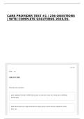 CARE PROVIDER TEST &num;1 &vert; 256 QUESTIONS &vert; WITH COMPLETE SOLUTIONS 2025&sol;26&period;