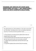 HEARING AID SPECIALIST EXAM QUIZ QUESTIONS &lpar;ACTUAL&rpar; &vert; 287 QUESTIONS &vert; 2025&sol;26 WITH COMPLETE SOLUTIONS&period;