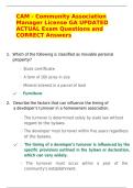 CAM - Community Association Manager License GA UPDATED ACTUAL Exam Questions and CORRECT Answers