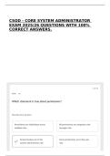 CSOD - CORE SYSTEM ADMINISTRATOR EXAM 2025&sol;26 QUESTIONS WITH 100&percnt; CORRECT ANSWERS&period;