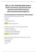 NRP 511 Advanced Pathophysiology Exam 1 &ndash; Health Assessment with Revised Exam Questions and Verified Answers &lpar;100&percnt; Guaranteed Pass&comma; A&plus; Graded&rpar;