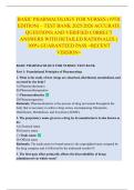 BASIC PHARMACOLOGY FOR NURSES &lpar;19TH  EDITION&rpar; &ndash; TEST BANK 2025&sol;2026 ACCURATE  QUESTIONS AND VERIFIED CORRECT  ANSWERS WITH DETAILED RATIONALES &vert;&vert;  100&percnt; GUARANTEED PASS <RECENT  VERSION>
