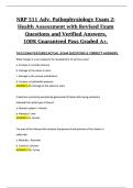 NRP 511 Advanced Pathophysiology Exam 2 &ndash; Health Assessment with Revised Exam Questions and Verified Answers &lpar;100&percnt; Guaranteed Pass&comma; A&plus; Graded&rpar;