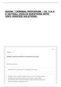 AJS260 &sol; CRIMINAL PROCEDURE - CH&period; 5 & 6 9 &lpar;ACTUAL&rpar; 2025&sol;26 QUESTIONS WITH 100&percnt; VERIFIED SOLUTIONS&period;